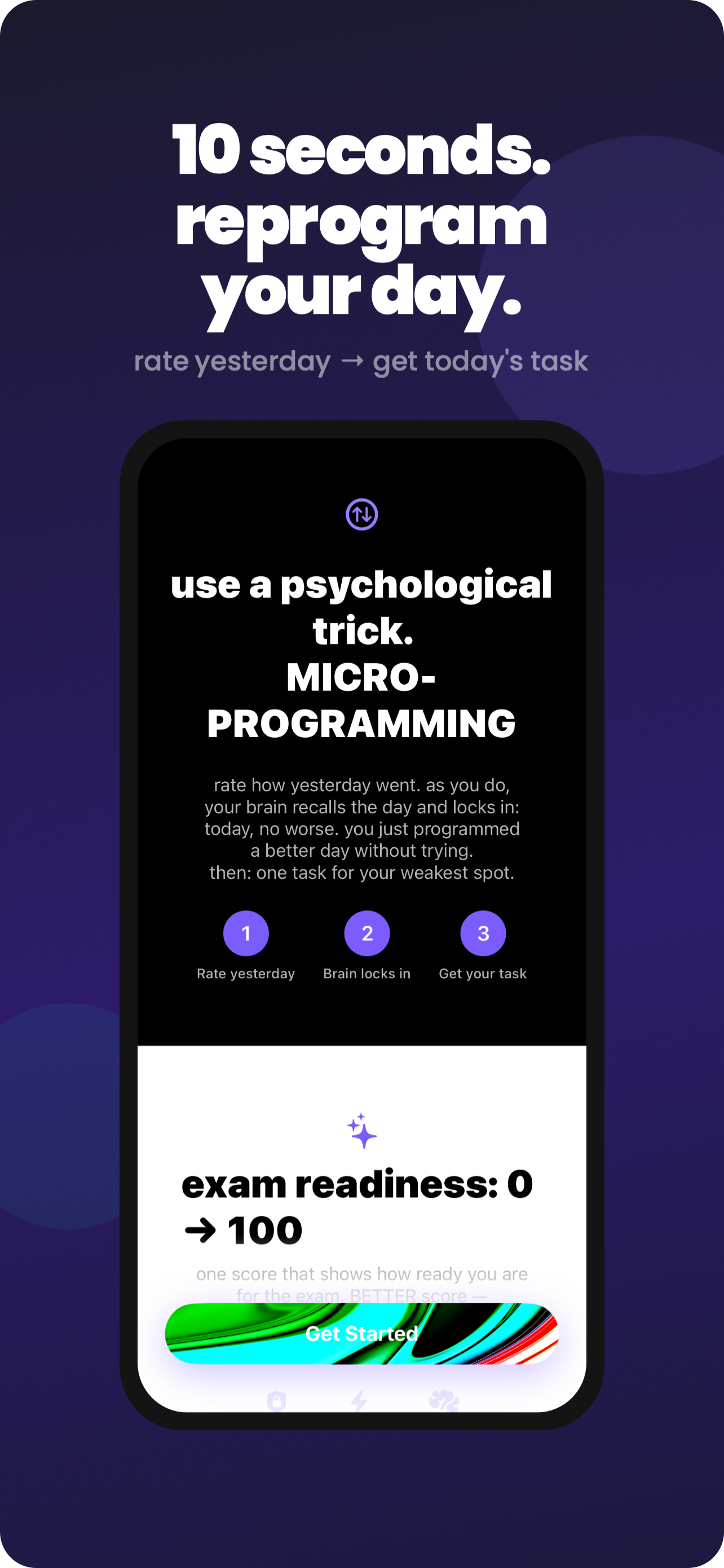 10 seconds check-in, reprogram your day